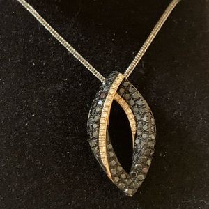 Chocolate and diamond 14k necklace.